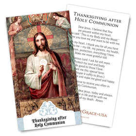 Thanksgiving After Holy Communion Holy Card, NEW